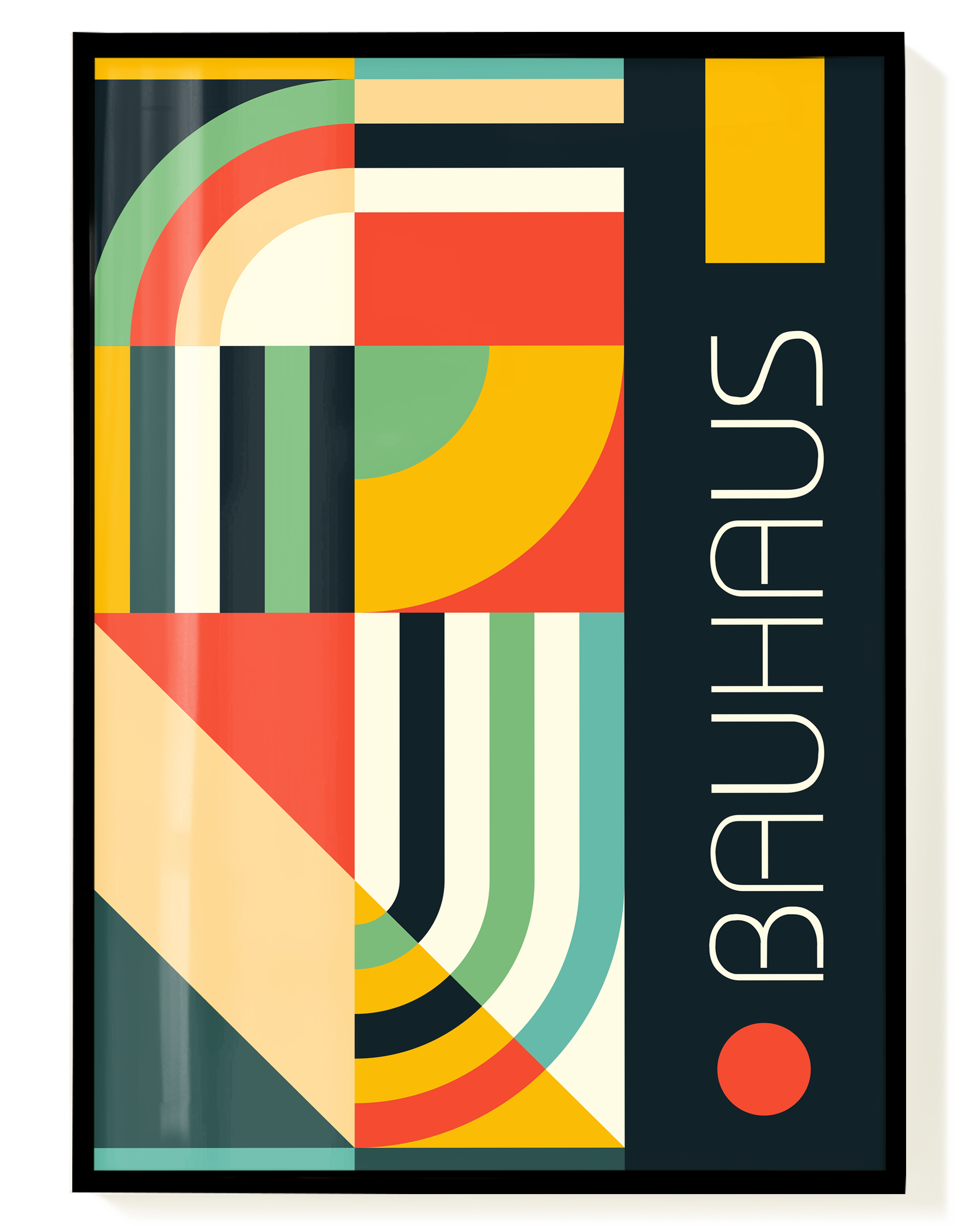 Bauhaus Stripe Collage Poster – Farbige Linienkunst | Wallera®