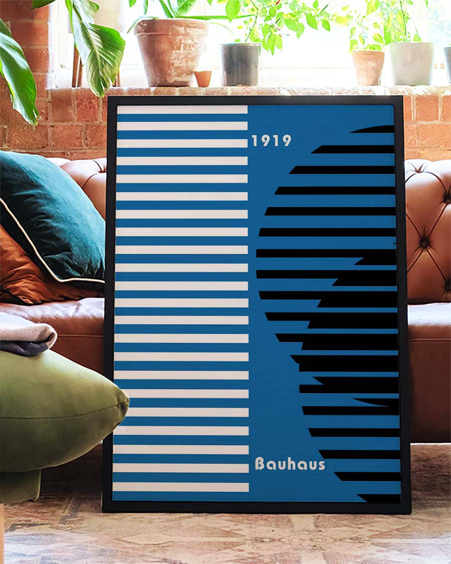 Bauhaus Poster Wellen – Bauhaus Stripe Wave Portrait