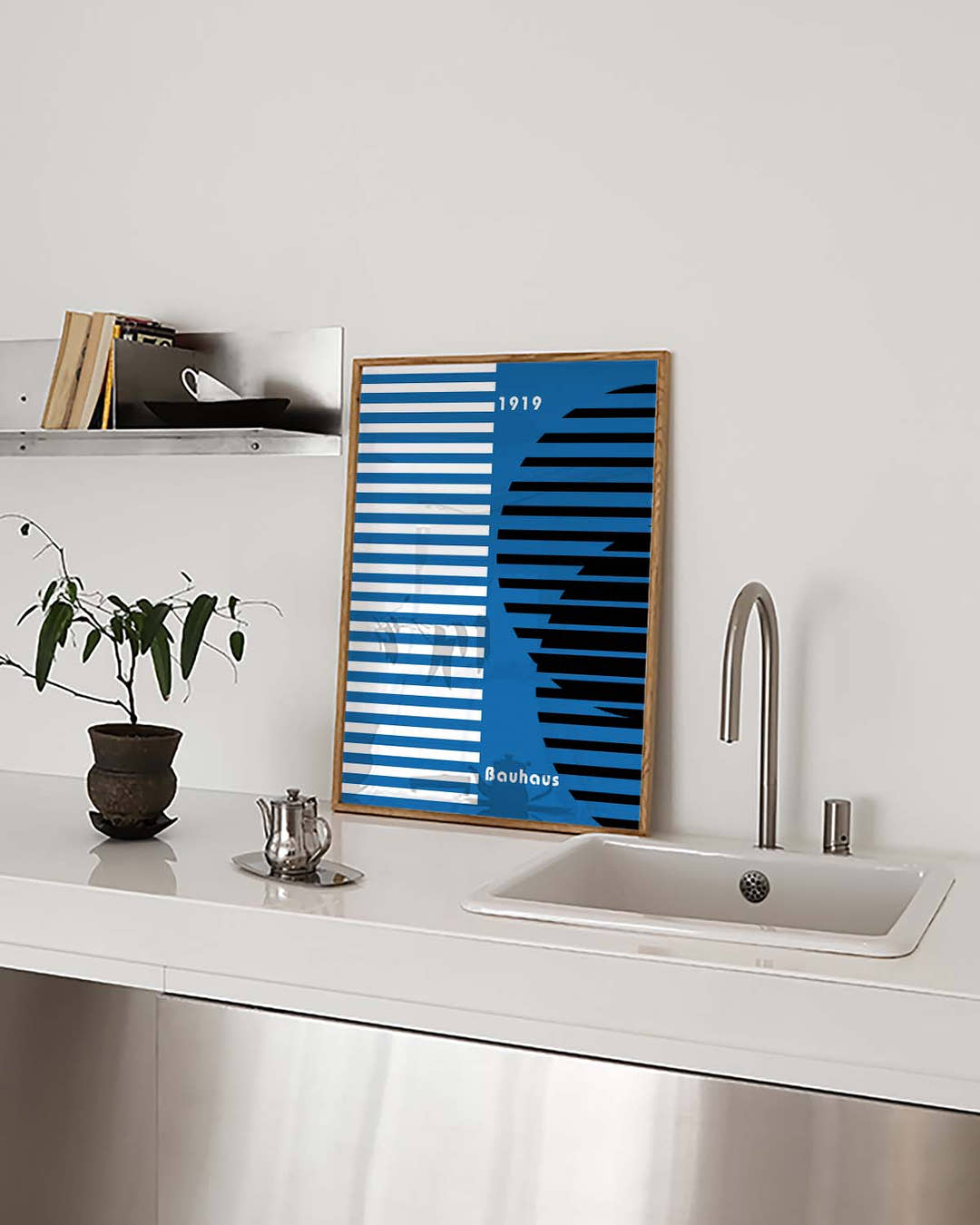 Bauhaus Poster Wellen – Bauhaus Stripe Wave Portrait