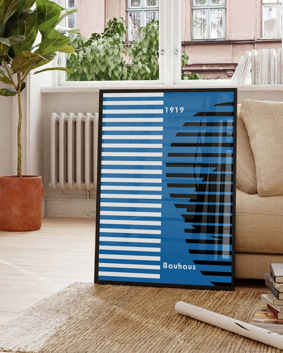 Bauhaus Poster Wellen – Bauhaus Stripe Wave Portrait