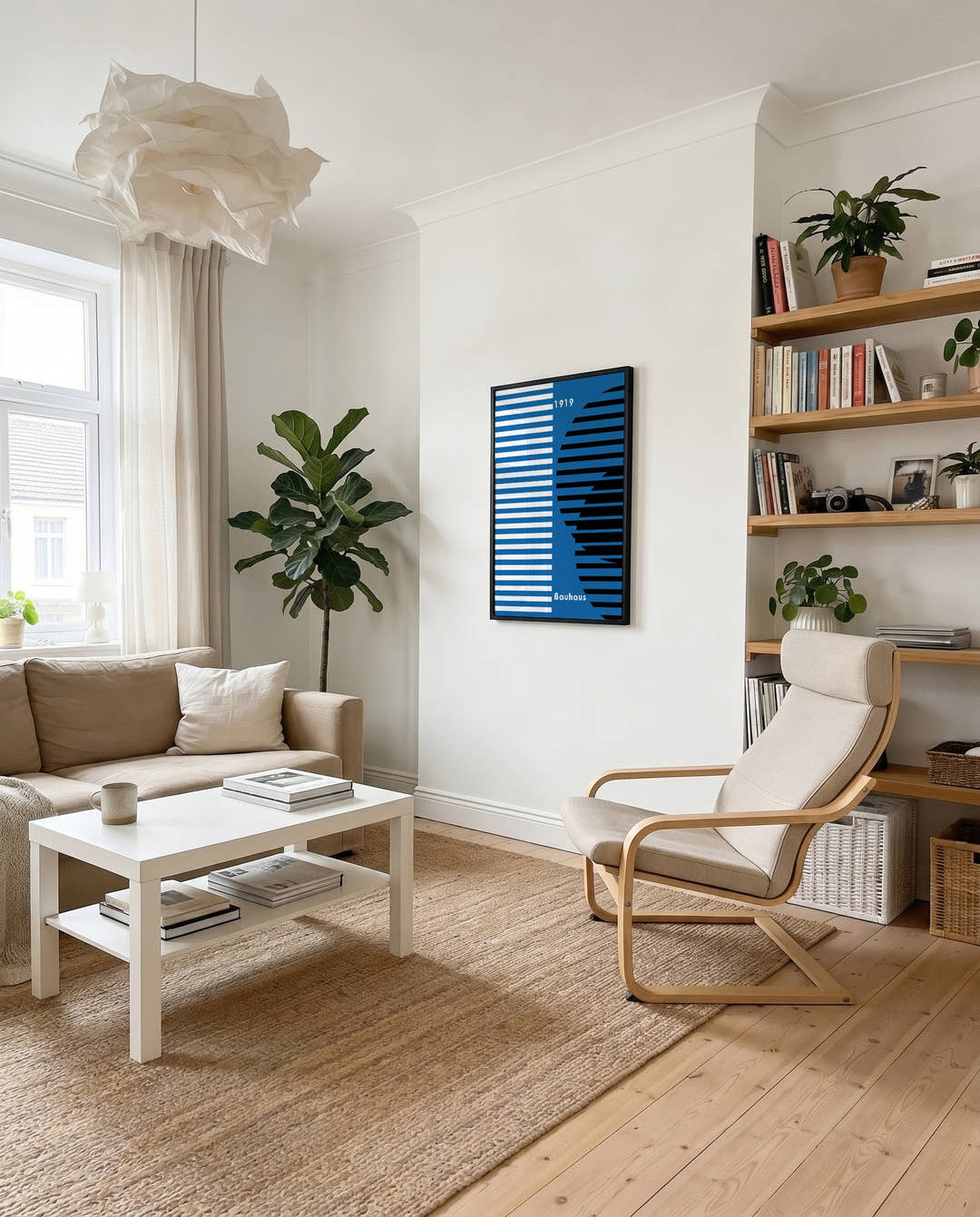Bauhaus Poster Wellen – Bauhaus Stripe Wave Portrait