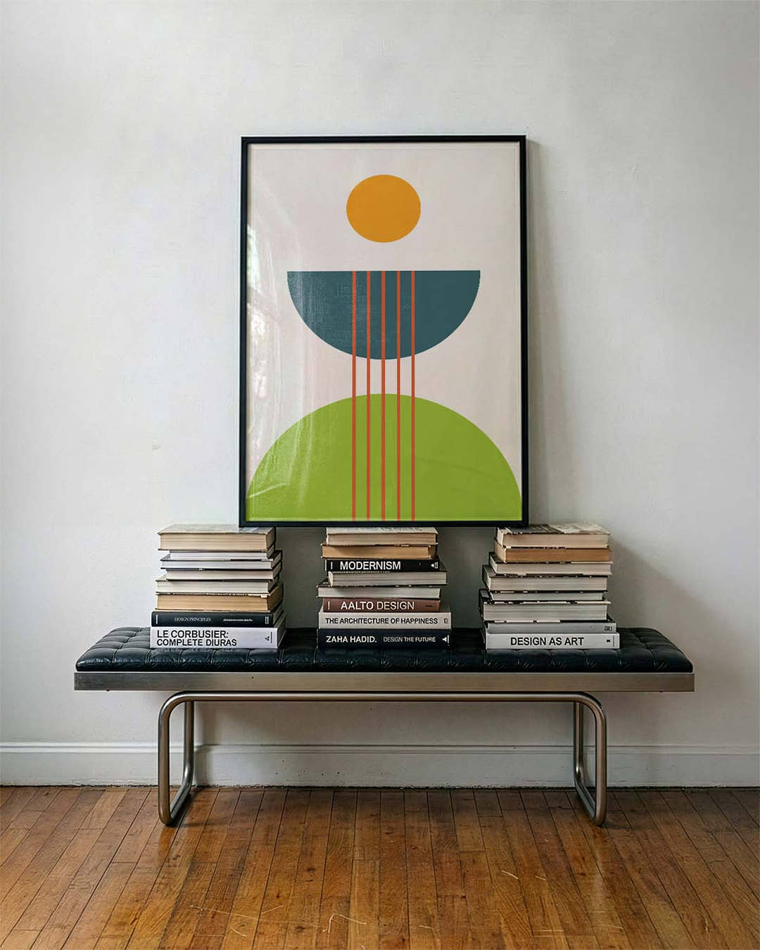 Bauhaus Sunrise Forms Poster