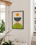 Bauhaus Sunrise Forms Poster