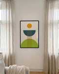 Bauhaus Sunrise Forms Poster