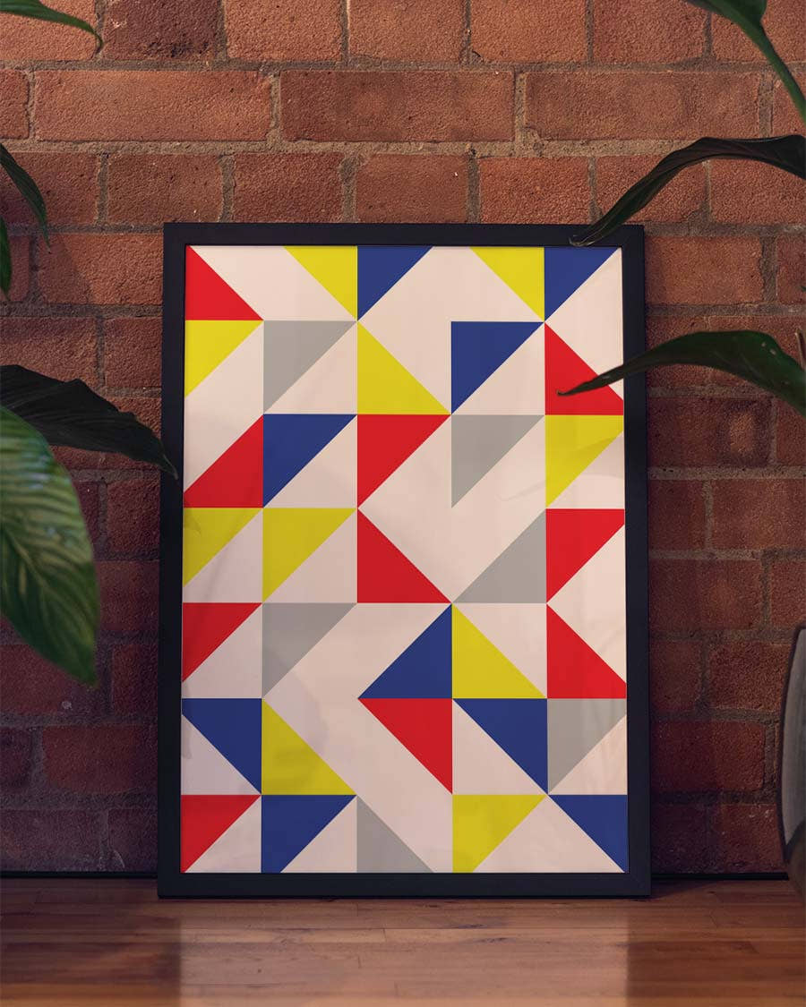 Bauhaus Triangle Pattern Poster