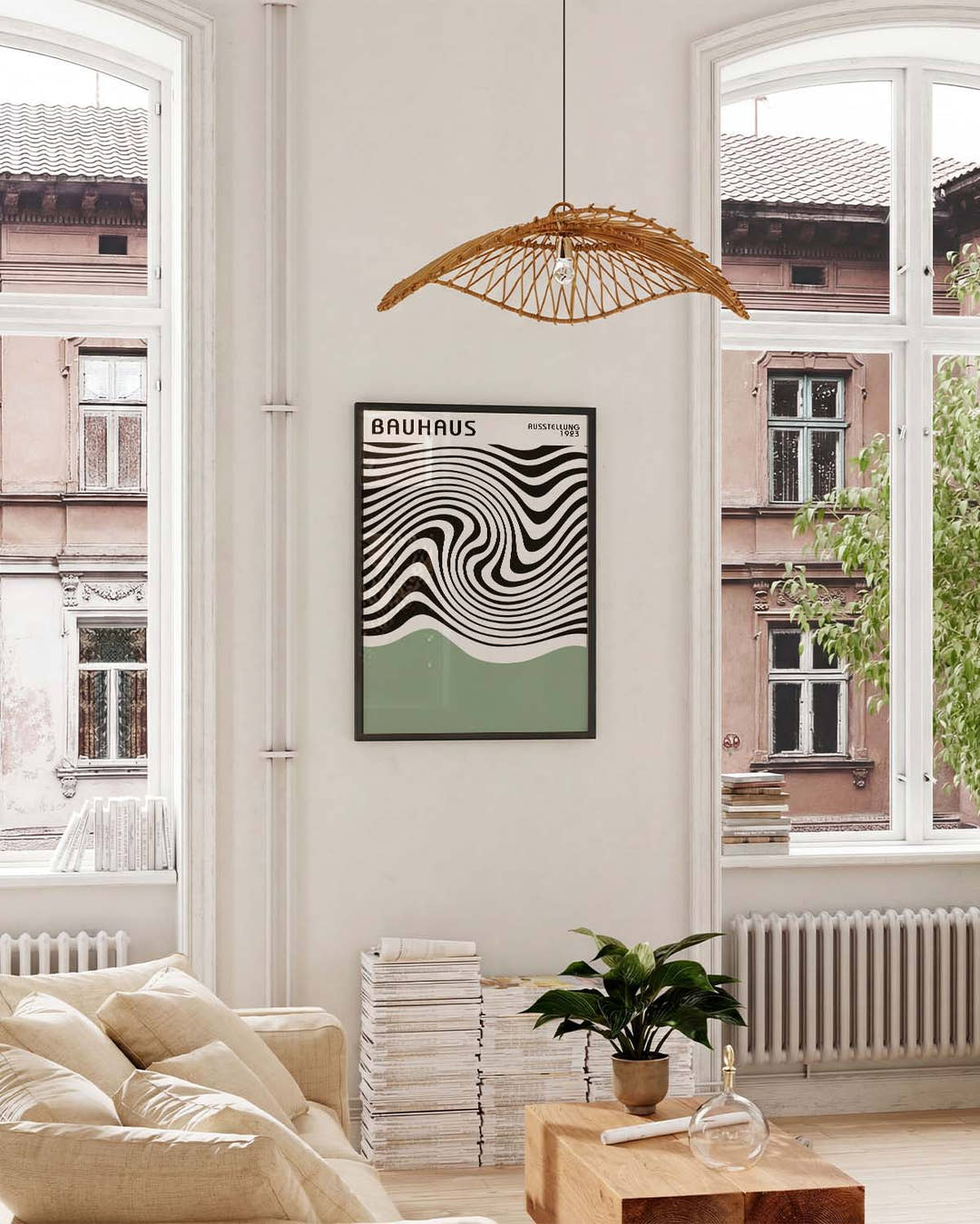 Bauhaus Poster Wellen – Bauhaus Wave Abstract
