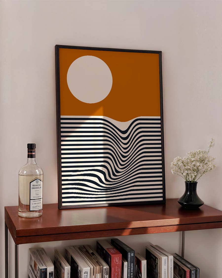 Bauhaus Poster Landschaft – Bauhaus Wave Landscape