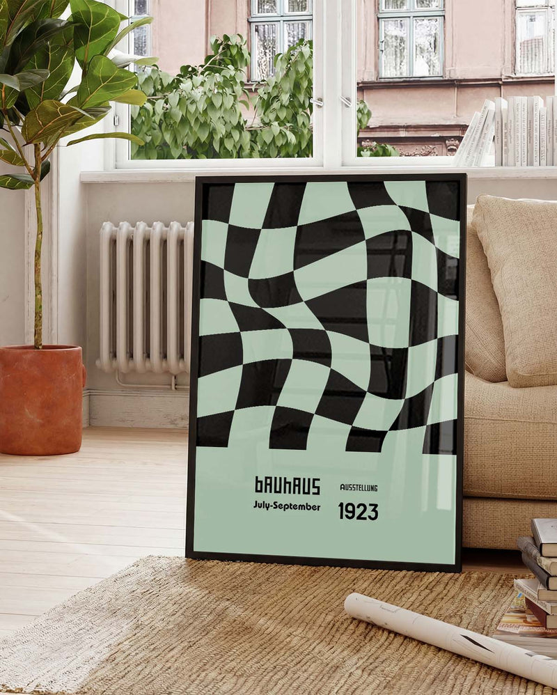 Bauhaus Poster Muster – Bauhaus Wavy Checker