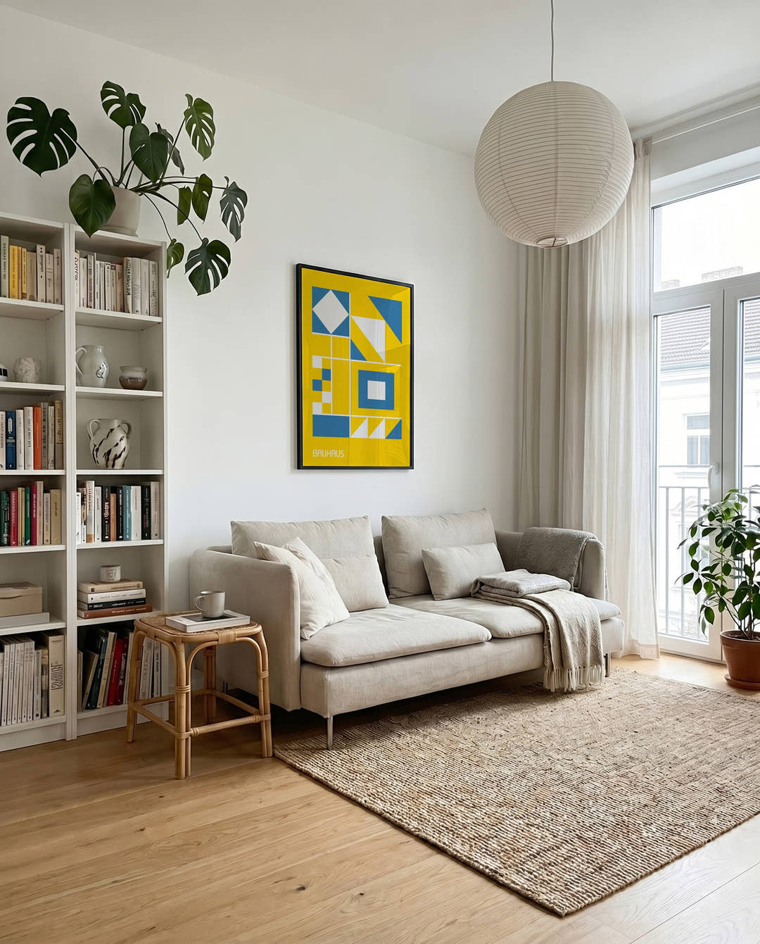 Bauhaus Yellow Geometry Poster