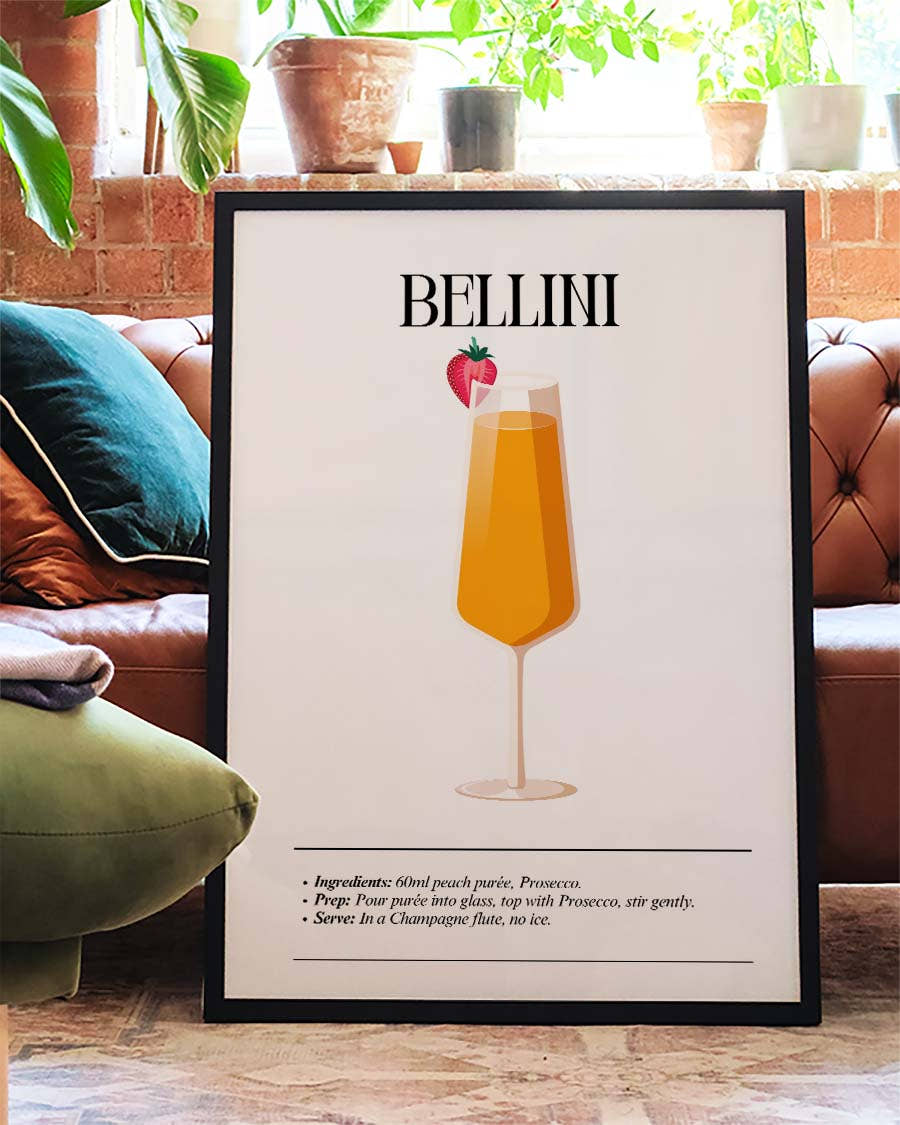 Minimalistisches Bellini Cocktail Poster – Bellini
