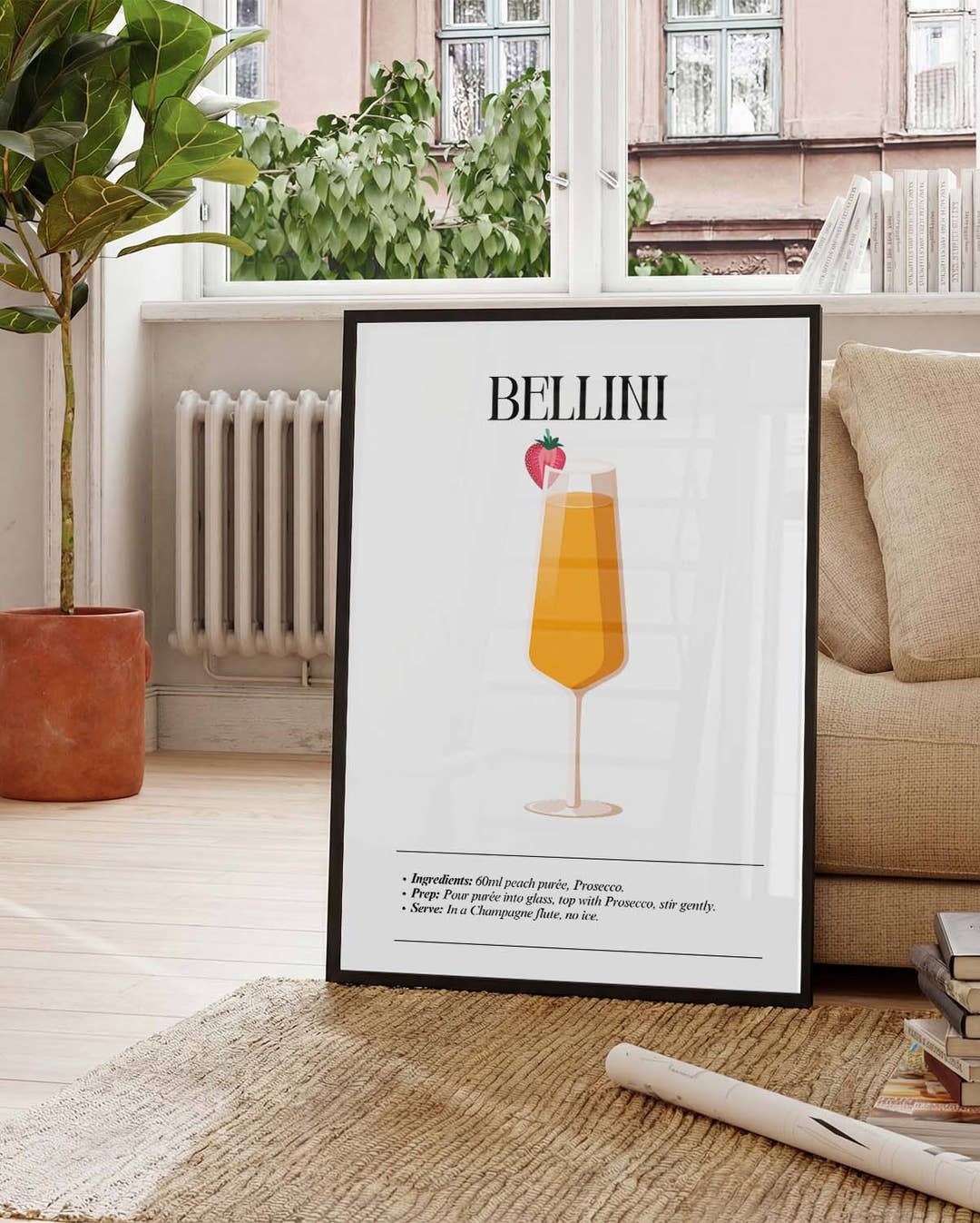 Minimalistisches Bellini Cocktail Poster – Bellini