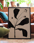 Schwarzes Botanisches Silhouetten Poster – Black Botanic Silhouette