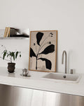 Schwarzes Botanisches Silhouetten Poster – Black Botanic Silhouette