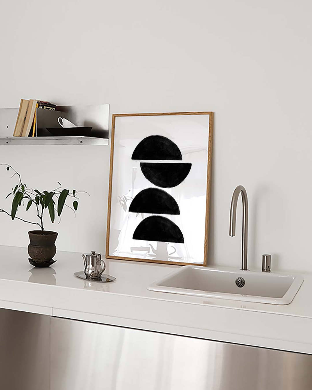Schwarzes Geometrisches Stapel Poster – Black Geometric Stack