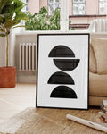 Schwarzes Geometrisches Stapel Poster – Black Geometric Stack