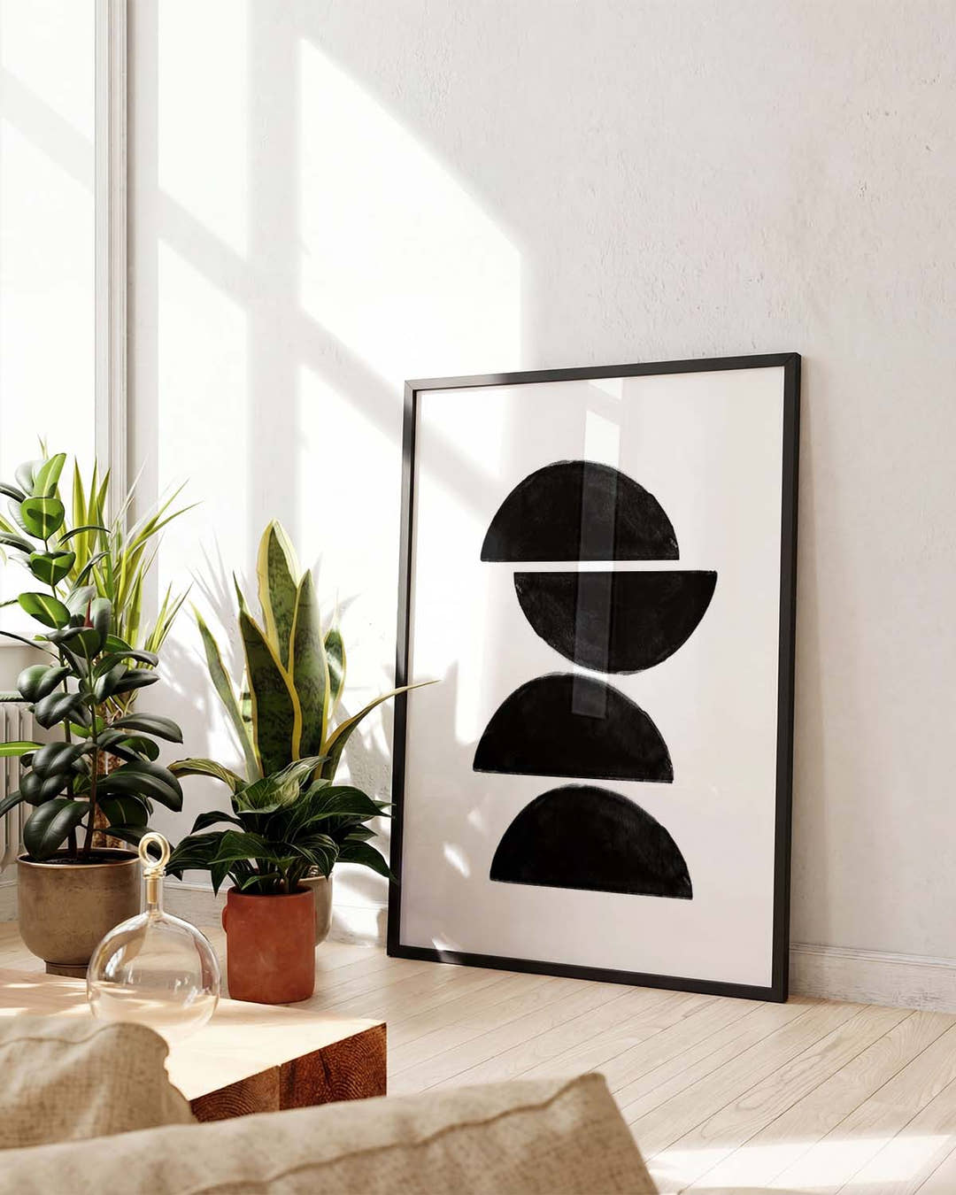 Schwarzes Geometrisches Stapel Poster – Black Geometric Stack