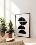 Schwarzes Geometrisches Stapel Poster – Black Geometric Stack