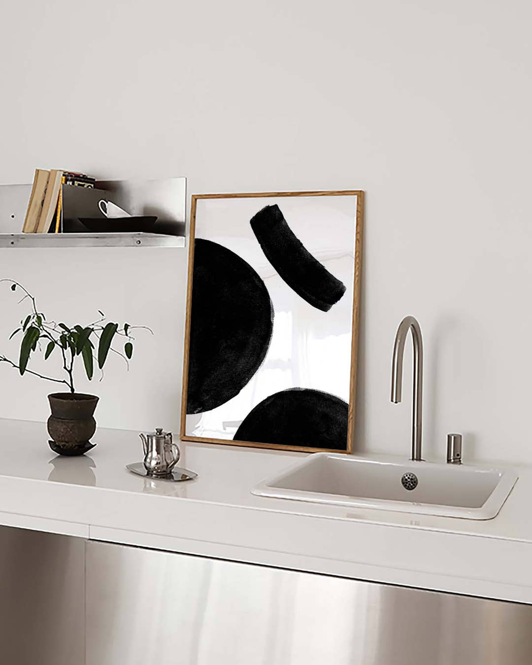 Schwarzes Minimal Pinsel Poster – Black Minimal Brush