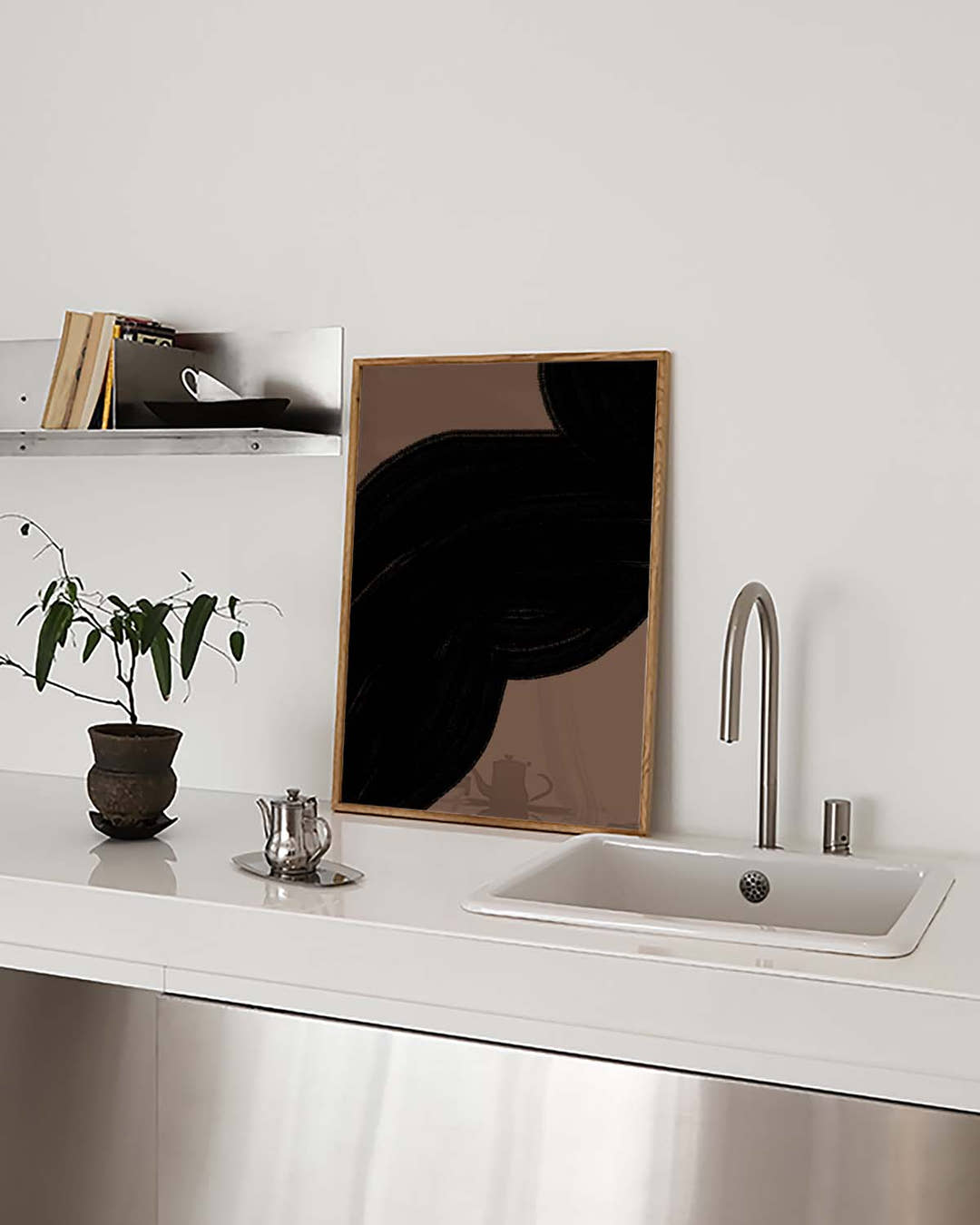 Schwarzes Organisches Pinsel Poster – Black Organic Brush