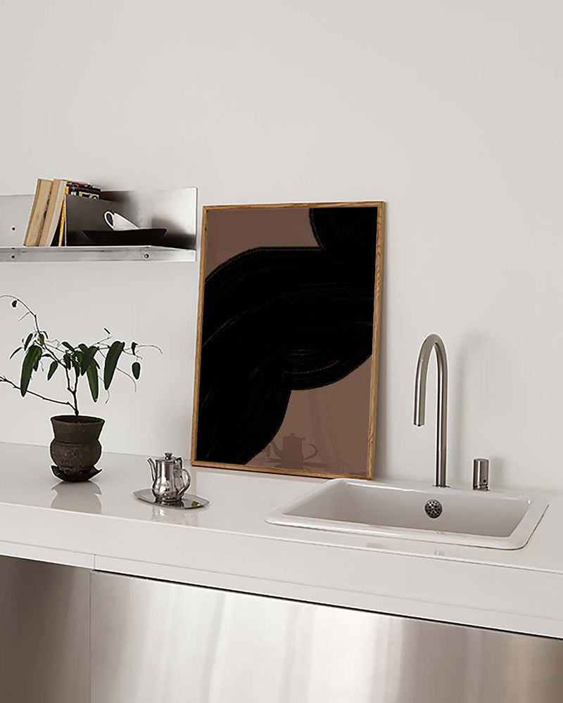 Schwarzes Organisches Pinsel Poster – Black Organic Brush