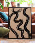 Schwarze Organische Wellen Poster – Black Organic Waves