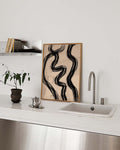 Schwarze Organische Wellen Poster – Black Organic Waves