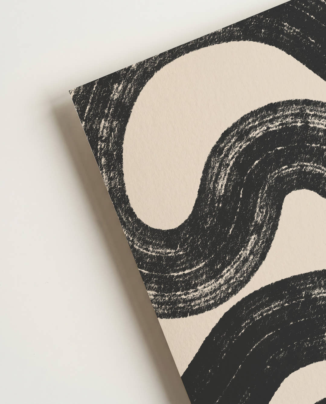 Schwarz Weiß Wellenmuster Poster – Black Wave Pattern