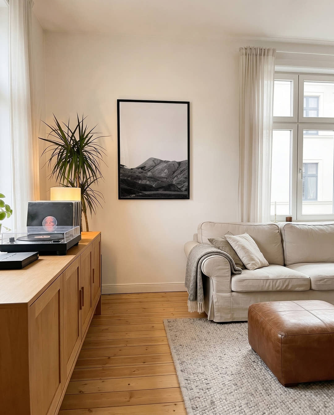 Schwarz Weiß Berglandschaft Poster – Black White Mountain Landscape