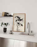 Schwarzes Wildblumen Poster – Black Wildflowers Silhouette