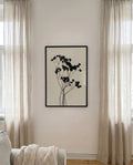 Schwarzes Wildblumen Poster – Black Wildflowers Silhouette