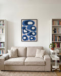 Blaues Abstraktes Formen Poster – Blue Abstract Organic Shapes