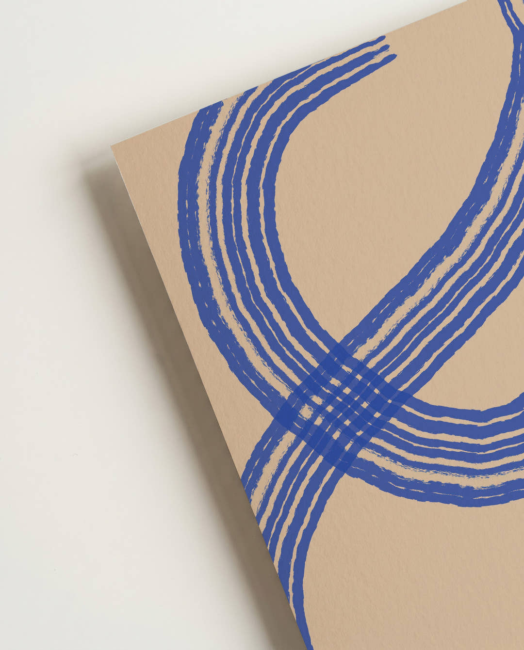 Blaues Wellen Linien Poster – Blue Abstract Wave Lines