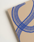 Blaues Wellen Linien Poster – Blue Abstract Wave Lines