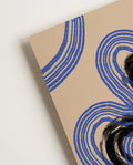Blau Schwarzes Wellen Poster – Blue Black Wave Abstract