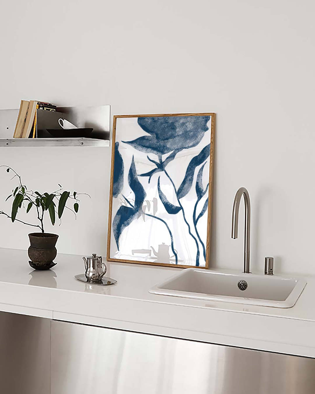 Blaues Botanisches Zweige Poster – Blue Botanic Branches