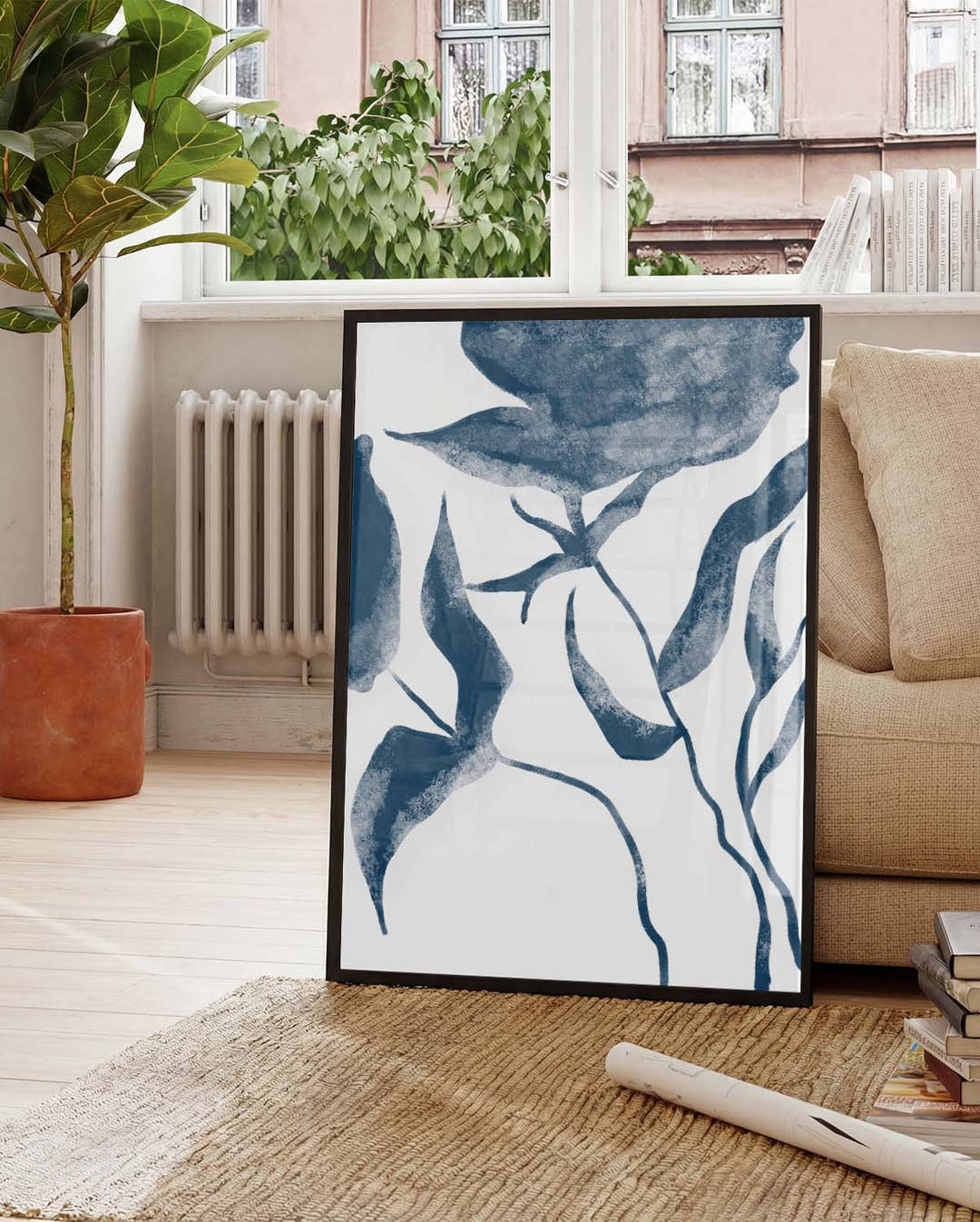 Blaues Botanisches Zweige Poster – Blue Botanic Branches