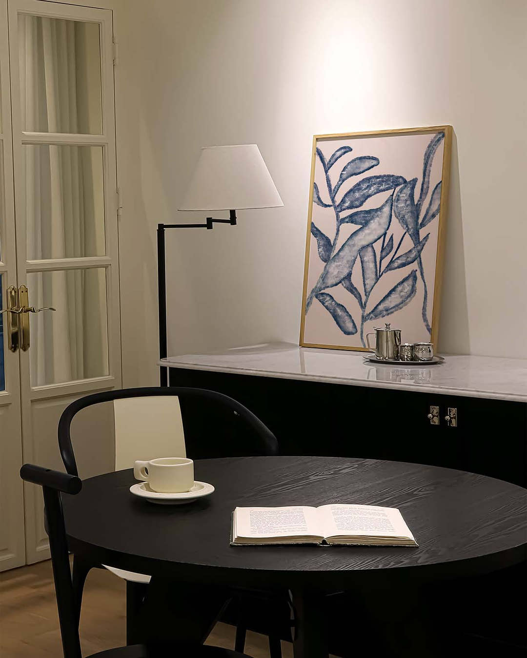 Blaues Botanik Poster modern – Blue Botanic Sketch