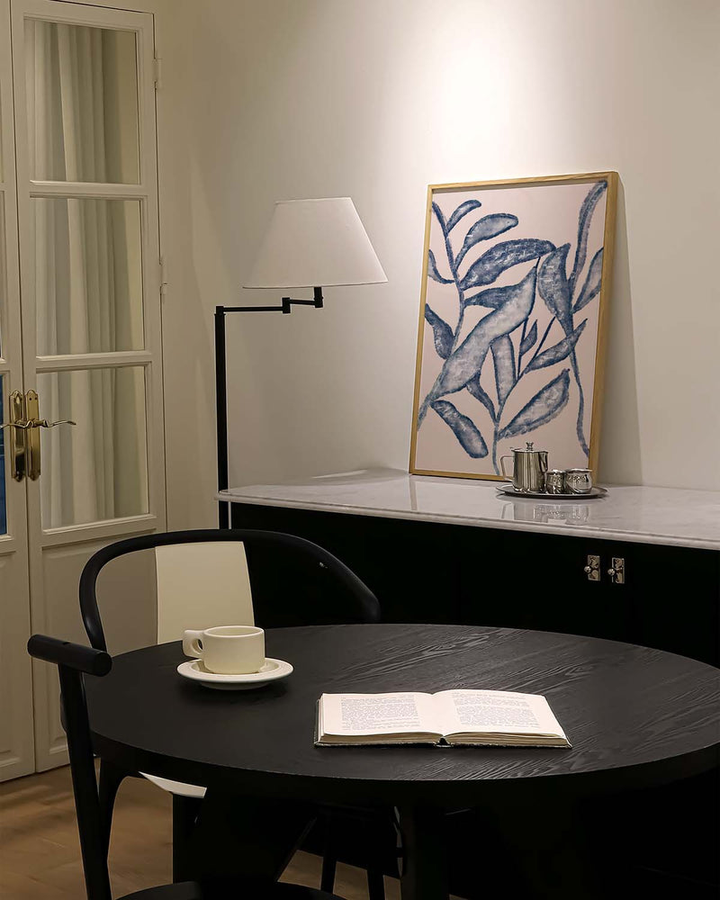 Blaues Botanik Poster modern – Blue Botanic Sketch