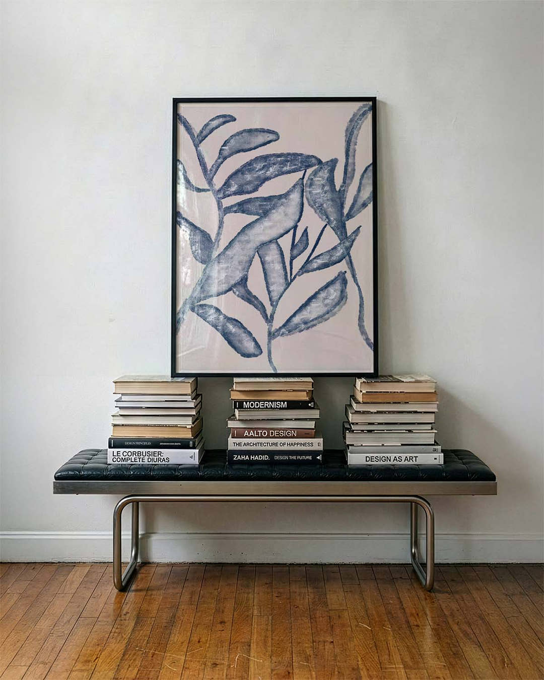 Blaues Botanik Poster modern – Blue Botanic Sketch