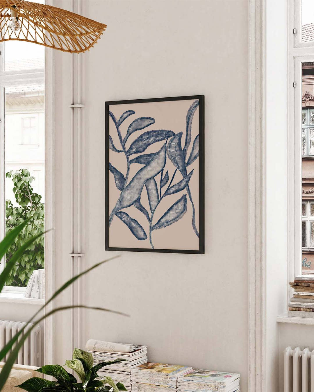 Blaues Botanik Poster modern – Blue Botanic Sketch