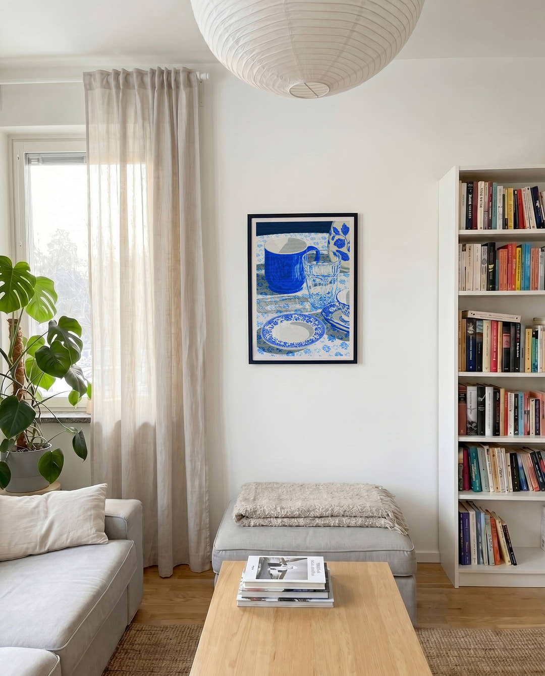 Blaues Kaffee Stillleben Poster – Blue Coffee Table