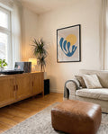 Abstraktes Blau Sonne Poster – Blue Form Sun