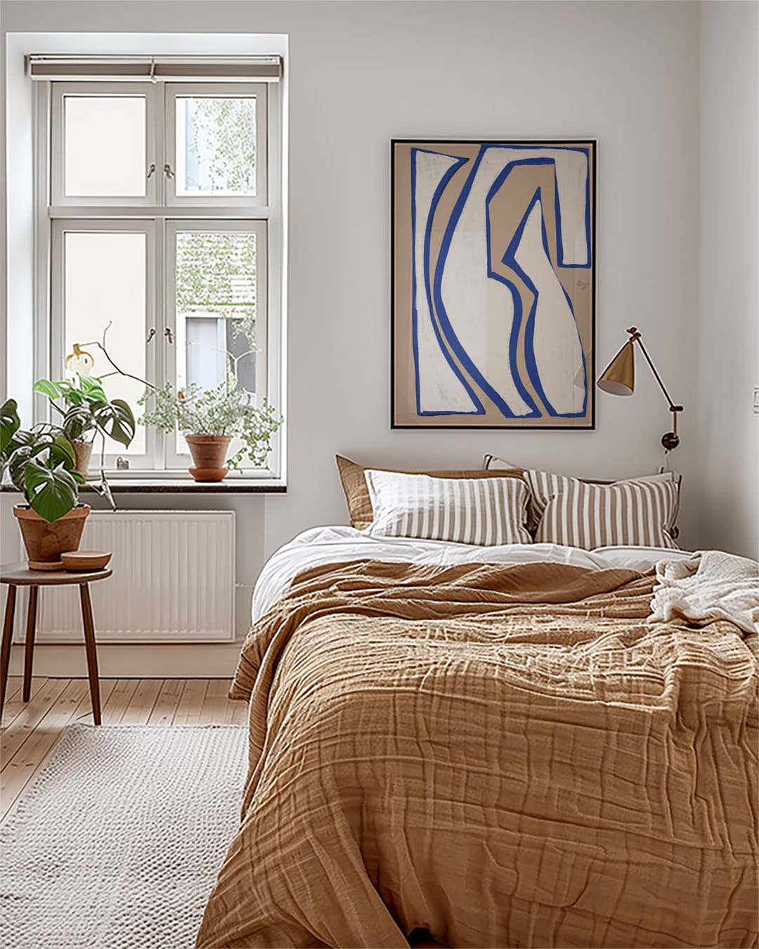 Blaue Organische Linien Poster – Blue Organic Line Form