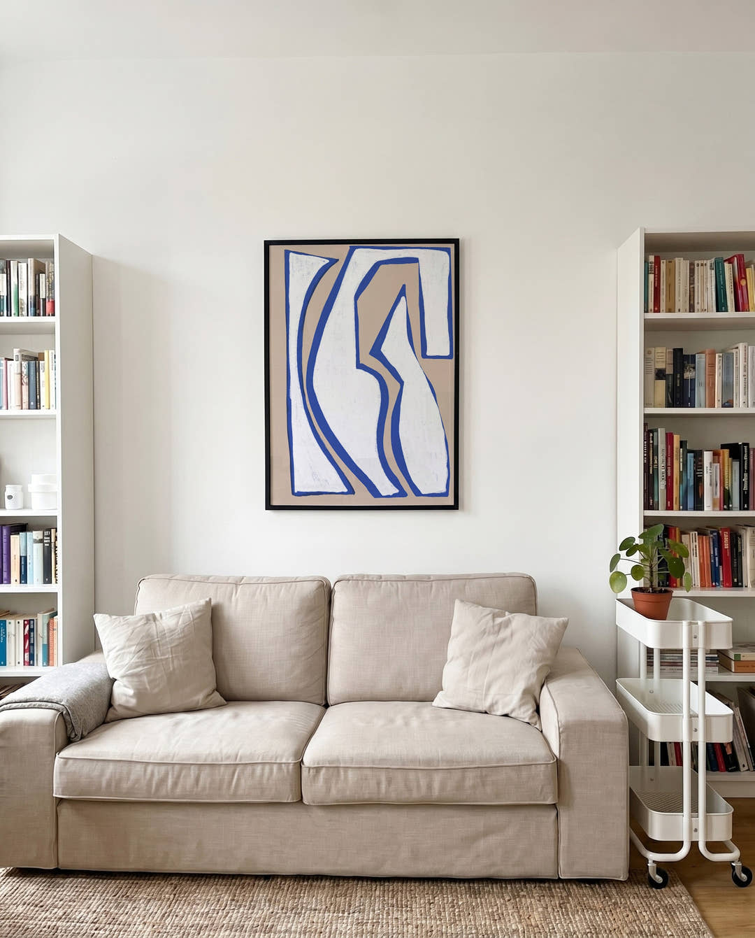 Blaue Organische Linien Poster – Blue Organic Line Form