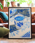 Blaues Porzellan Tassen Poster – Blue Porcelain Cup