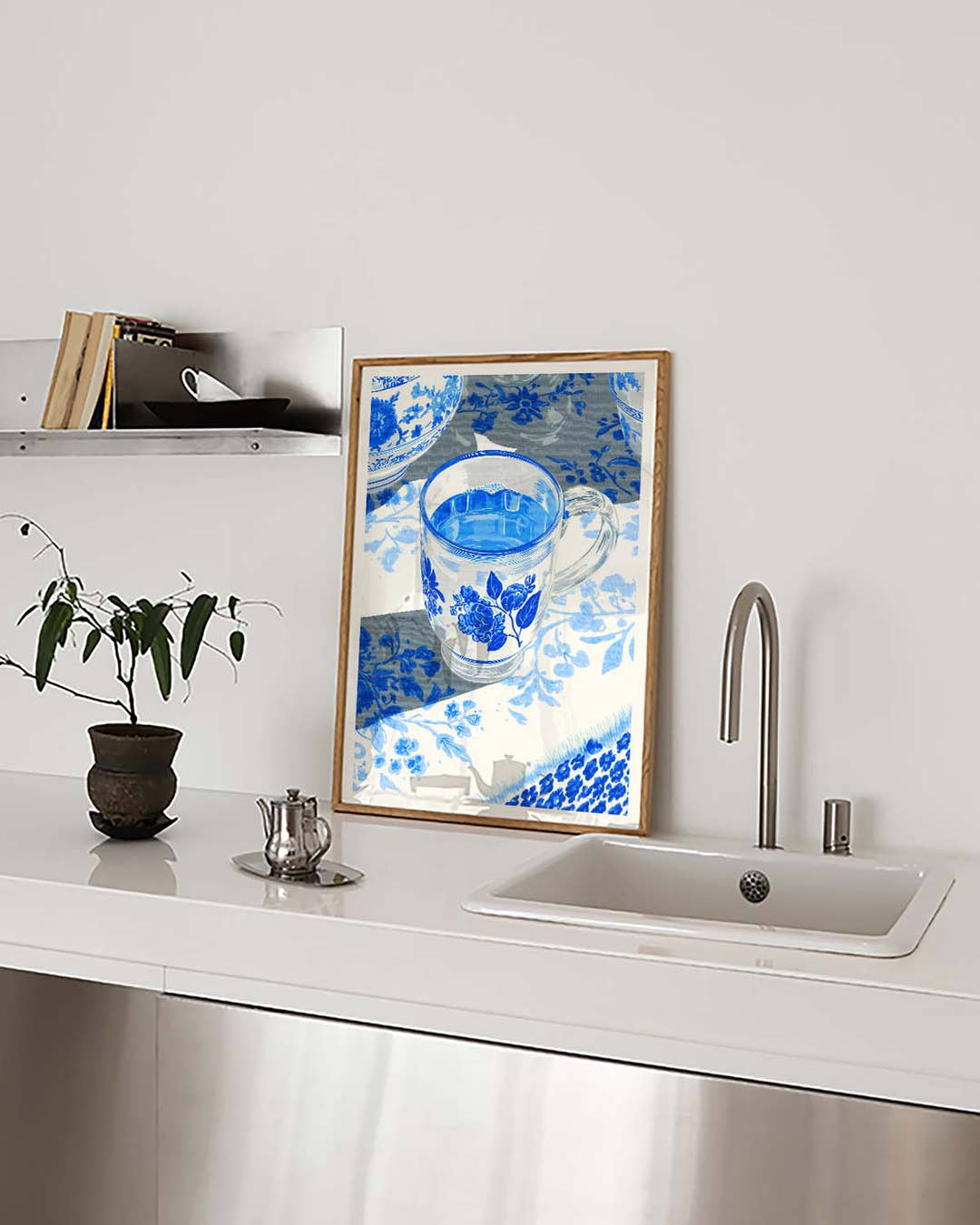 Blaues Porzellan Tassen Poster – Blue Porcelain Cup