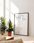 Blaues Wildblumen Minimal Poster – Blue Wildflower Minimal