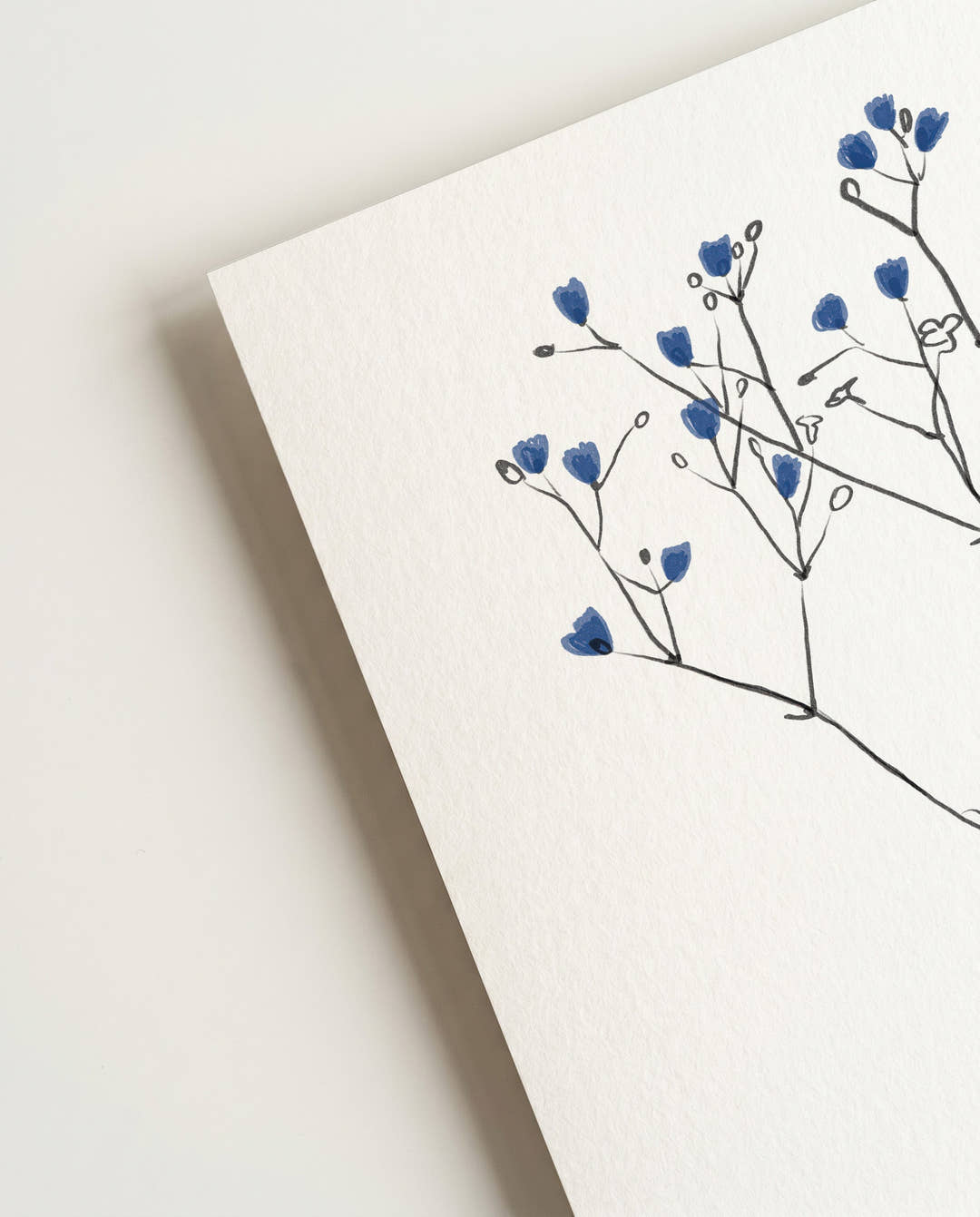 Blaues Wildblumen Minimal Poster – Blue Wildflower Minimal