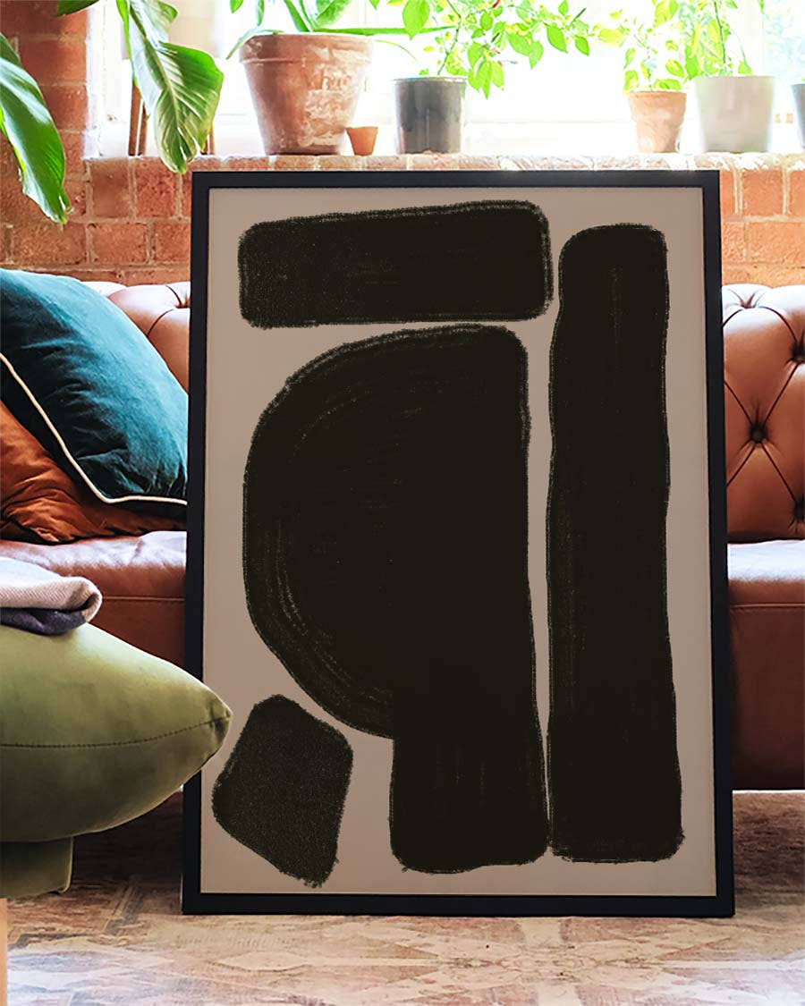 Bold Black Abstraktes Formen Poster – Bold Black Abstract Forms