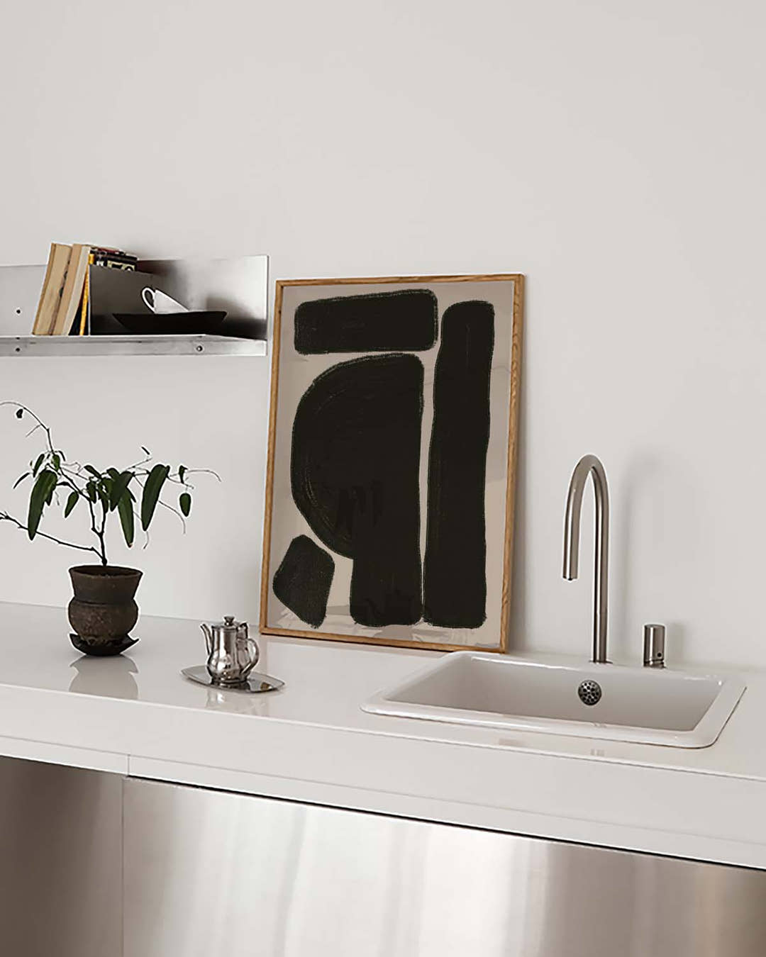 Bold Black Abstraktes Formen Poster – Bold Black Abstract Forms